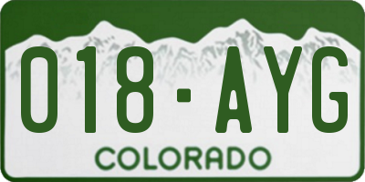 CO license plate 018AYG