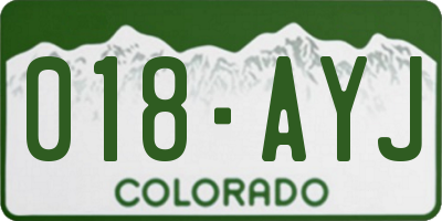 CO license plate 018AYJ
