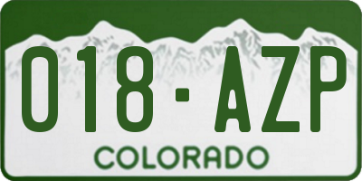 CO license plate 018AZP