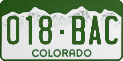 CO license plate 018BAC