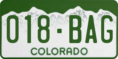 CO license plate 018BAG