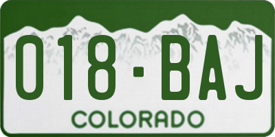 CO license plate 018BAJ
