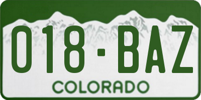 CO license plate 018BAZ