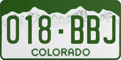CO license plate 018BBJ