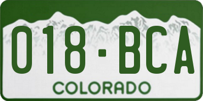 CO license plate 018BCA