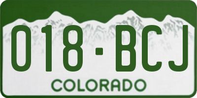 CO license plate 018BCJ