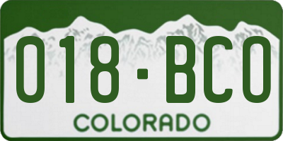 CO license plate 018BCO