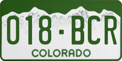 CO license plate 018BCR