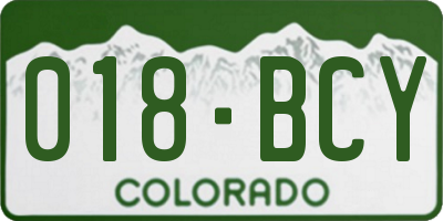 CO license plate 018BCY