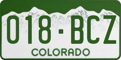 CO license plate 018BCZ