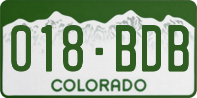 CO license plate 018BDB
