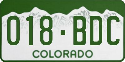 CO license plate 018BDC
