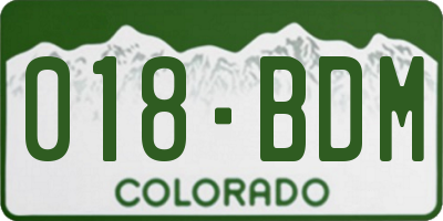 CO license plate 018BDM