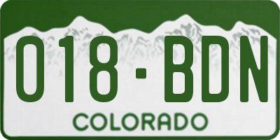 CO license plate 018BDN