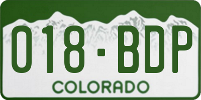 CO license plate 018BDP
