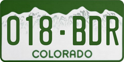 CO license plate 018BDR