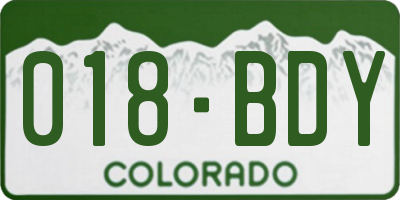CO license plate 018BDY