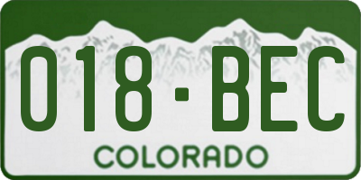 CO license plate 018BEC