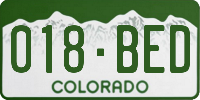 CO license plate 018BED