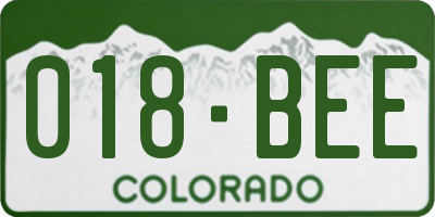 CO license plate 018BEE