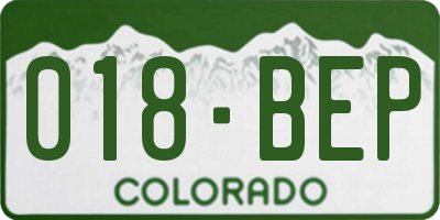 CO license plate 018BEP