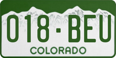 CO license plate 018BEU