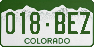 CO license plate 018BEZ