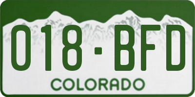 CO license plate 018BFD
