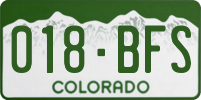 CO license plate 018BFS