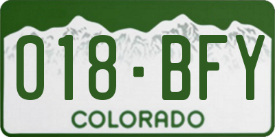 CO license plate 018BFY