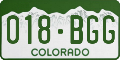 CO license plate 018BGG