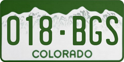 CO license plate 018BGS