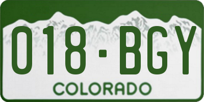 CO license plate 018BGY