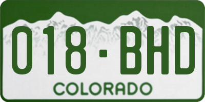 CO license plate 018BHD