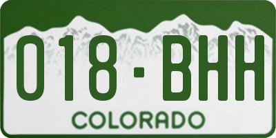 CO license plate 018BHH