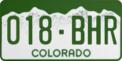 CO license plate 018BHR