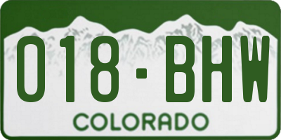 CO license plate 018BHW