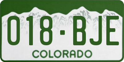 CO license plate 018BJE