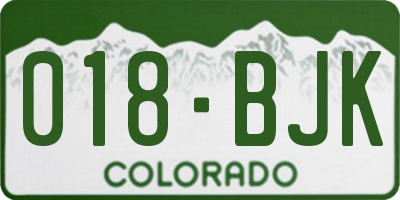 CO license plate 018BJK