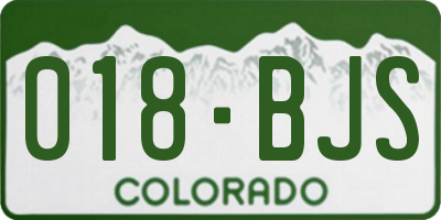 CO license plate 018BJS