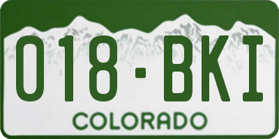 CO license plate 018BKI