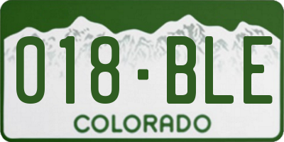 CO license plate 018BLE