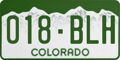 CO license plate 018BLH