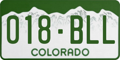 CO license plate 018BLL