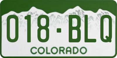 CO license plate 018BLQ
