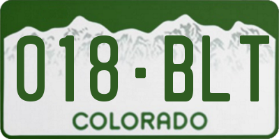 CO license plate 018BLT