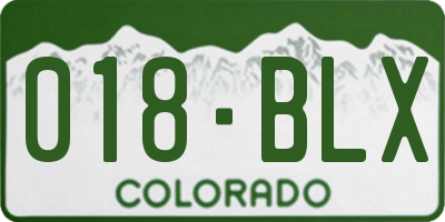 CO license plate 018BLX