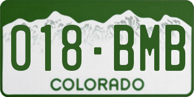 CO license plate 018BMB