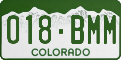 CO license plate 018BMM