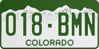 CO license plate 018BMN